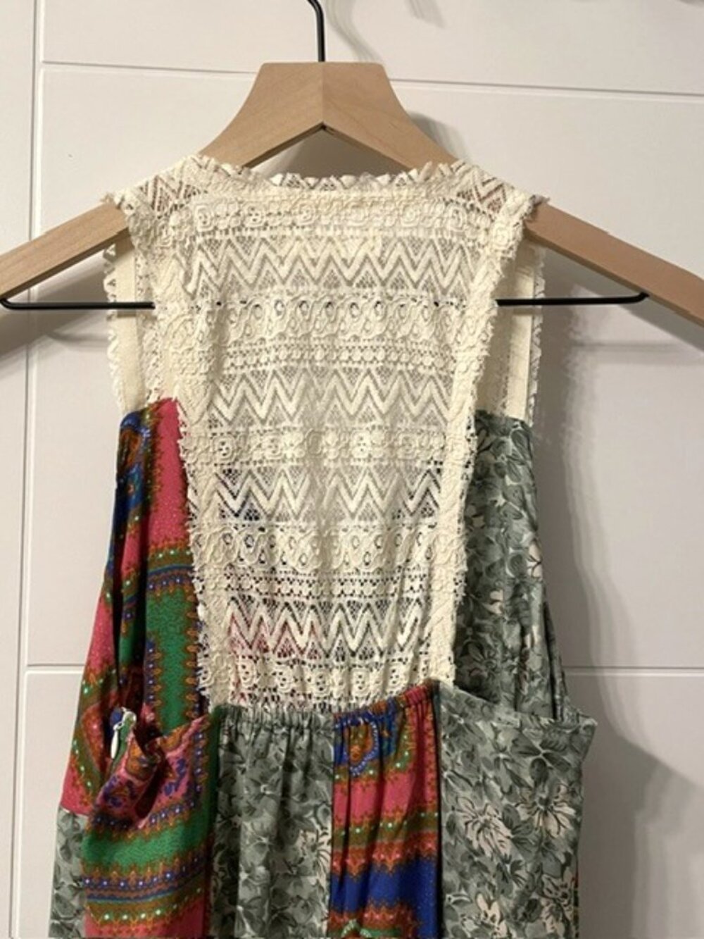 Natural Life Amina Maxi Dress Patchwork Boho Beaded Small - Picture 12 of 16